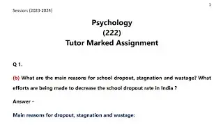 Nios Class 10th Psychology (222) Solved TMA Solution Session  (October 2024)