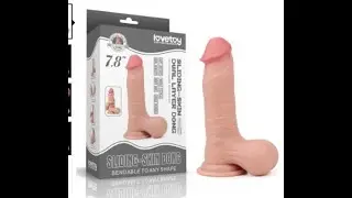 LoveToy | Sliding Skin | 7.8'' Sliding Skin Dual Layer Dong - Whole Testicle  LV317005