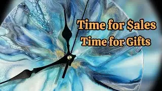 428. Acrylic Painting Techniques! Fluid Art Clock creation, Fluid Art #acrylicpainting