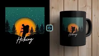 Hiking Coffee Mug Design for Redbubble in Adobe Photoshop Tutorial