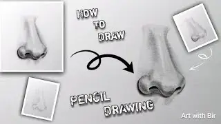 How to draw a nose easy👃🔥|| Easy nose pencil drawing tutorial for beginners || Art with Bir.