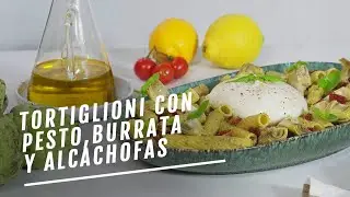 Ensalada de pasta con pesto, burrata y alcachofas marinadas | EL COMIDISTA