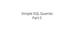 Simple SQL Queries: Part 5 - Aggregate Functions