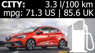 Renault Clio E-Tech Hybrid: CITY fuel economy consumption real-life test mpg urban l/100 km 1001cars