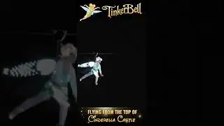 Flying High: Tinkerbell Soars From The Peak Of Cinderella Castle 