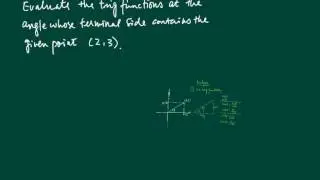 Finding trig function values given a point on the terminal side