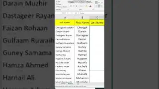 separate first and last name in excel || split first and last name in excel in hindi urdu