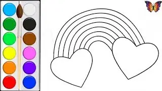 How to draw a RAINBOW / cartoon coloring book RAINBOW for children / Coloring for Kids