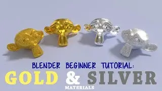 Blender Beginner Tutorial - How To Make Quick Realistic Gold And Silver Material in Cycles