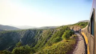 The sunset on the foothills of the Croatian mountains | Croatia from train 🇭🇷