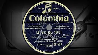LE PLUS JOLI REVE - Mlle Lucienne BOYER, accompagnée par l'orchestre IZA VOLPIN (1930)