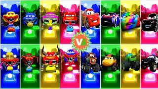 McQueen Car All Video Megamix 🆚Lighting McQueen Eater🆚McQueen Red Car 🎶 Tiles Hop EDM Rush Gameplay🎯