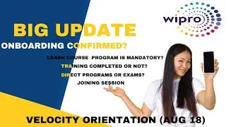 WIPRO VELOCITY ORIENTATION || TURBO || 18 AUG || UPDATE || CRASH COURSE MANDOTORY?