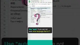How to Google Translate in Google Sheets || GoogleTranslate Anything in Worksheets SHORTS