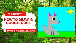 How To Draw on Google Docs | Drawing a wolf and a rabbit with shapes