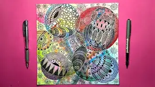 Unbelievable Watercolor Zen Doodle Masterpiece || How to Draw Beautiful Zendoodle Patterns
