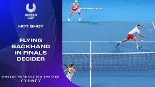 Team Poland Sends a Backhand Volley Down The Line in the Second Set | United Cup 2024