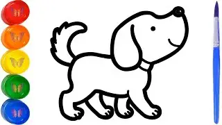 How to draw a funny puppy for kids?