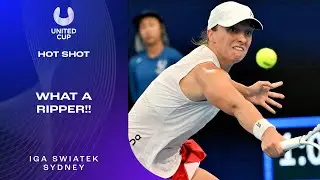 Iga Swiatek Rips Cross-Court Forehand in Opening Set of Doubles Decider | United Cup 2024