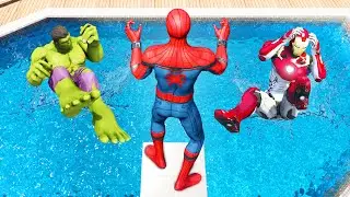 GTA 5 Spiderman vs Hulk vs Iron Man Water Fails (Ragdolls Euphoria Physics)