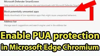 Enable Microsoft Edge new security feature  on Windows 10 || Enable PUA protection in Chromium Edge