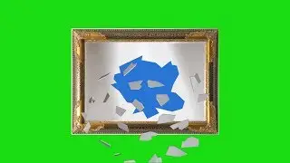 mirror shatters - different variants - green screen effect