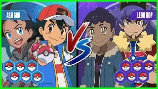 Pokemon Battle Pedia: Ash and Goh Vs Leon and Hop