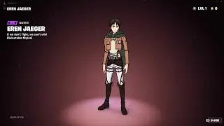 All *NEW* Eren Yeager Skins and Cosmetics in Fortnite (Scout Regiment Salute, Basement Key...)