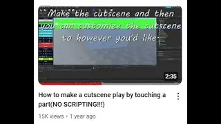 How to make a cutscene when you touch a part (Updated!)