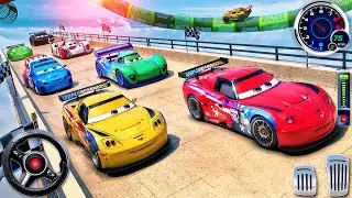 Crazy GT Stunt Car Racing 3D 2024 - Impossible Cars Lightning McQueen Mega Ramp - Android GamePlay