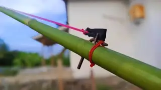 Handmade Bamboo Slingshot - DIY Slingshot from green bamboo is easy to make and very powerful