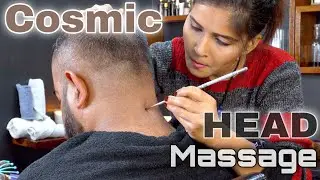 Pressure Point Head Massage With Fingers and  Elbow,Neck Cracking By Indian Masseur Cosmic Lady