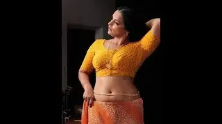 Mallu Aunty Hot saree navel photoshoot   Exclusive