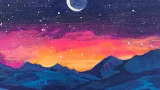 Mini Abstract Landscape, Acrylic Painting
