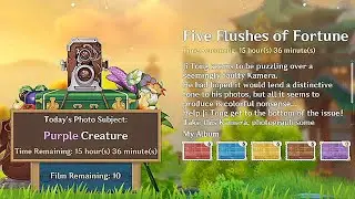 Genshin Impact Tips Guide | Purple Creature Photos - Five Flushes of Fortune Day 7