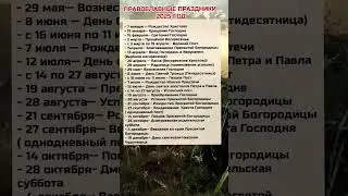 Православные Праздники в 2025 году 