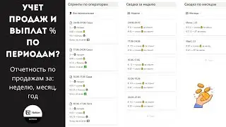 Учет продаж в Notion и выплат процентов сотрудникам по периодам