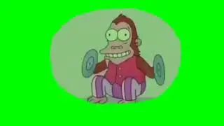 Футажи для видеомонтажа Обезьяна в голове Симпсоны Monkey in the head The Simpsons green screen