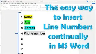 how to insert line number in word document