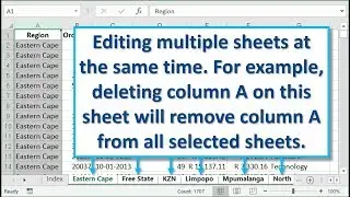 Excel Training Tip: Editing multiple sheets at the same time