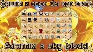 ФИШКИ И СПОСОБЫ КАК СТАТЬ БОГАТЫМ В sky block!