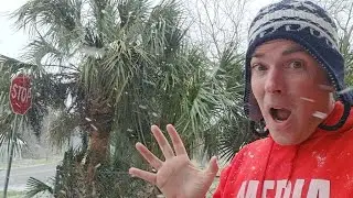 PENSACOLA FLORIDA SNOW! Palm Trees. RECORD BREAKING!!