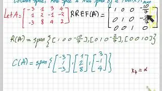 Linear Algebra: Column, Row and Null Space of a Matrix