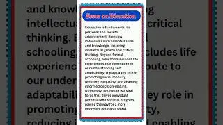 Essay on education in English | Write english essay on education | Education essay writing #shorts