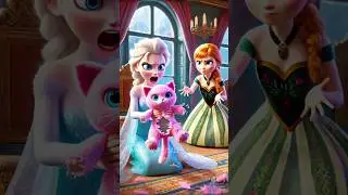 Elsa & Anna fight the cat doll 