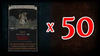 Opening 50 Sets of The Shepherd's Sandals - Path of Exile 3.21 Crucible - Is This Card Bait?