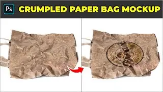 How to place a logo on crumpled paper bag - Photoshop Tutorial