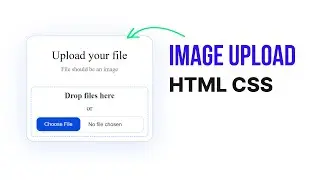 HTML CSS Upload Image Form