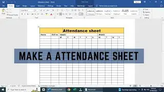 How to Make a Attendance Sheet in Word || Iconic Academy || MS Word