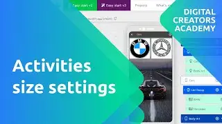 How activities size settings work at Andromo V3 builder